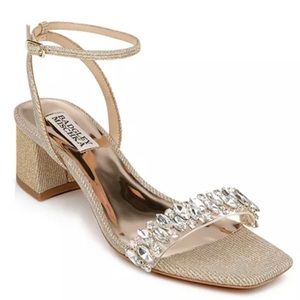 Badgley Mischka Platinum Harlow Ankle Strap Sandals